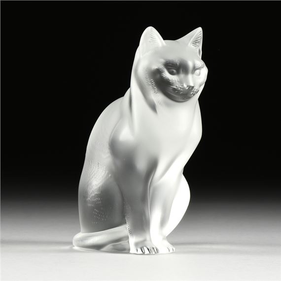 SEATED CAT by René Lalique, LATE 20TH CENTURY