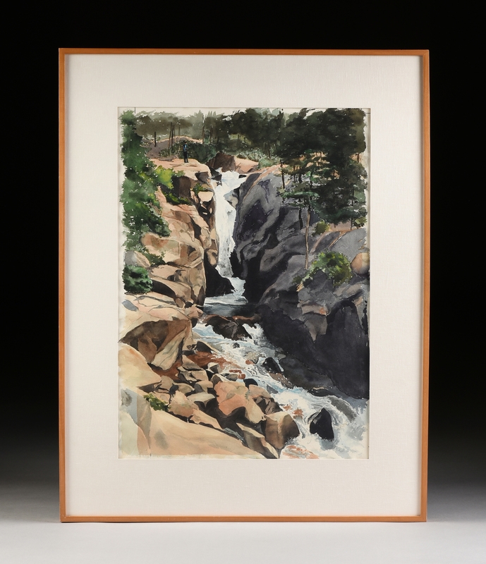 Artwork by Herb Rather, Waterfall, Made of watercolor on paper