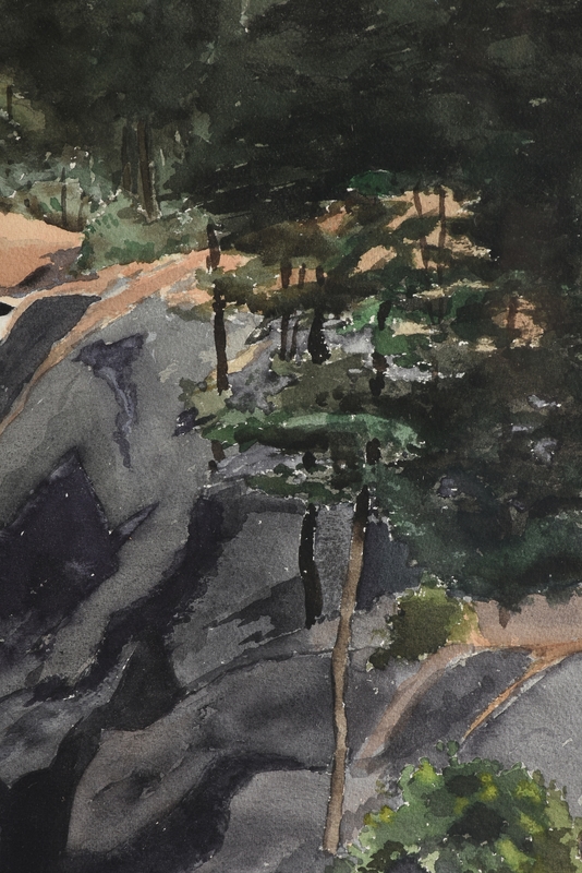 Artwork by Herb Rather, Waterfall, Made of watercolor on paper