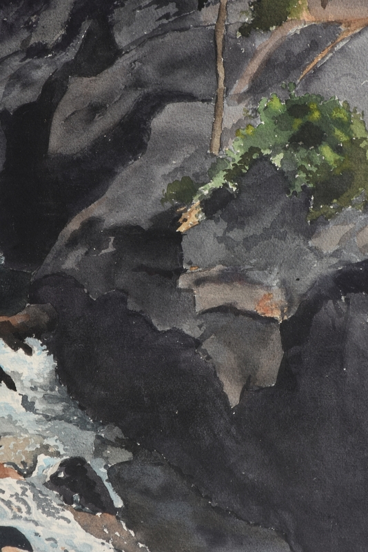 Artwork by Herb Rather, Waterfall, Made of watercolor on paper