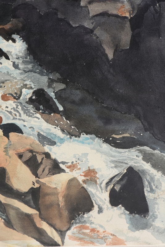 Artwork by Herb Rather, Waterfall, Made of watercolor on paper