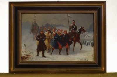 Carl Röchling | Prussian soldiers and captured French officersin a ...