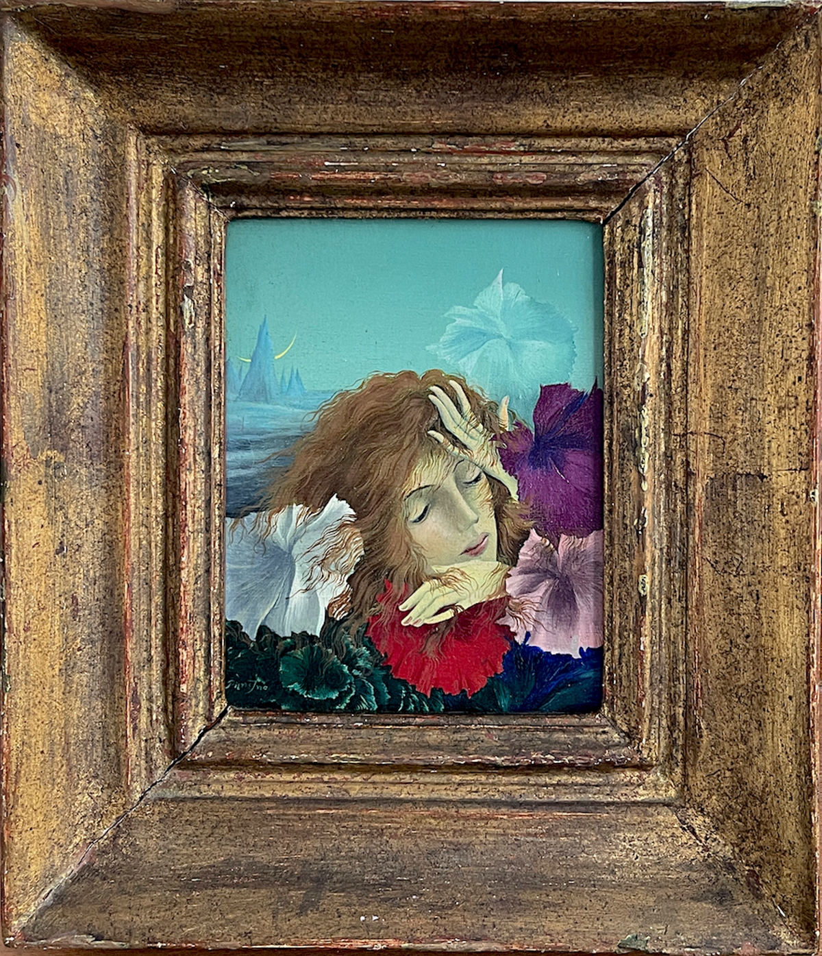 Artwork by Petr Vychegzhanin, Surrealistic portrait of a girl, Made of oil on canvas