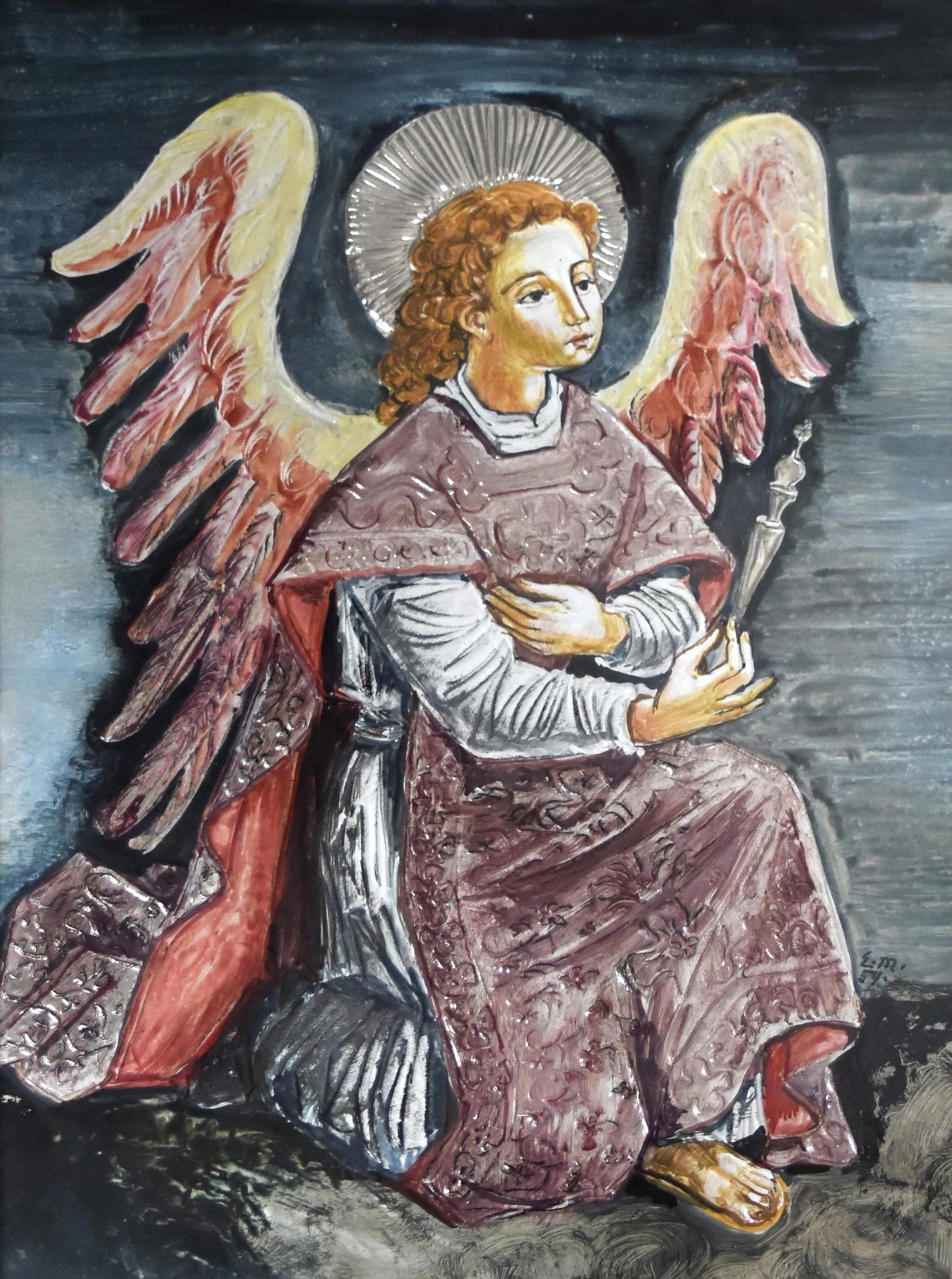 Artwork by Elisabeth Mühlenweg, ''Kniender Engel'', Made of Mixed Media