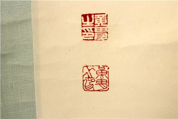 黄胄 枝青葉茂 三尺中堂画 掛軸 防偽マーク付 サイズ77×175cm 掛け軸の