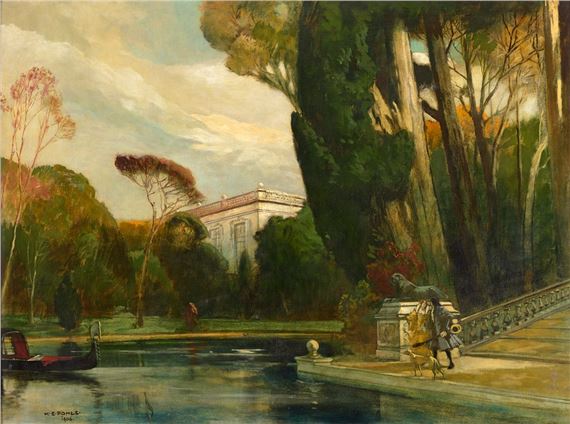 Im Park eines Palazzos by Hermann Emil Pohle