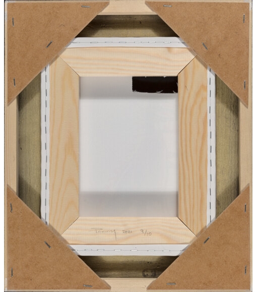 Artwork by Penny, Bashquiat (White), Made of Giclee in colors on hand cut canvas