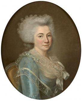 Portrait d'une dame de qualité à la robe bleue - Louis Petit