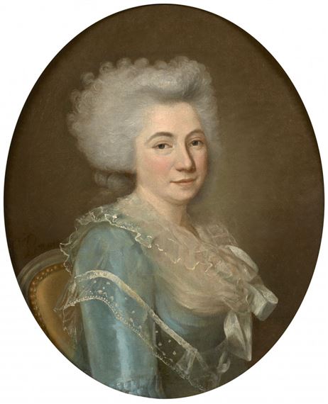 Portrait d'une dame de qualité à la robe bleue by Louis Petit
