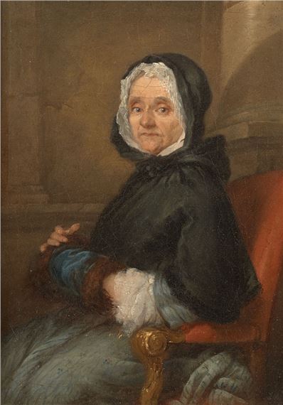 Portrait d'Anne Charlotte Julie Destouches, née Beausire, veuve de l'architecte Laurent Destouches by Jacques-Andre-Joseph Camelot Aved