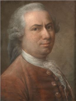 Autoportrait en habit rouge - Claude Pougin de Saint-Aubin