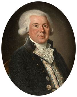 Portrait d'homme au gilet fleuri - Simon Pinson