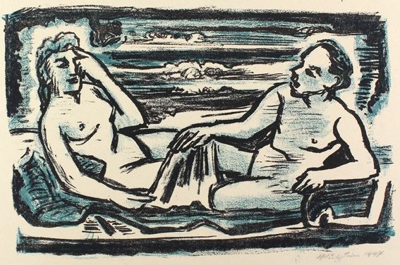 At the camp by Max Pechstein, 1947