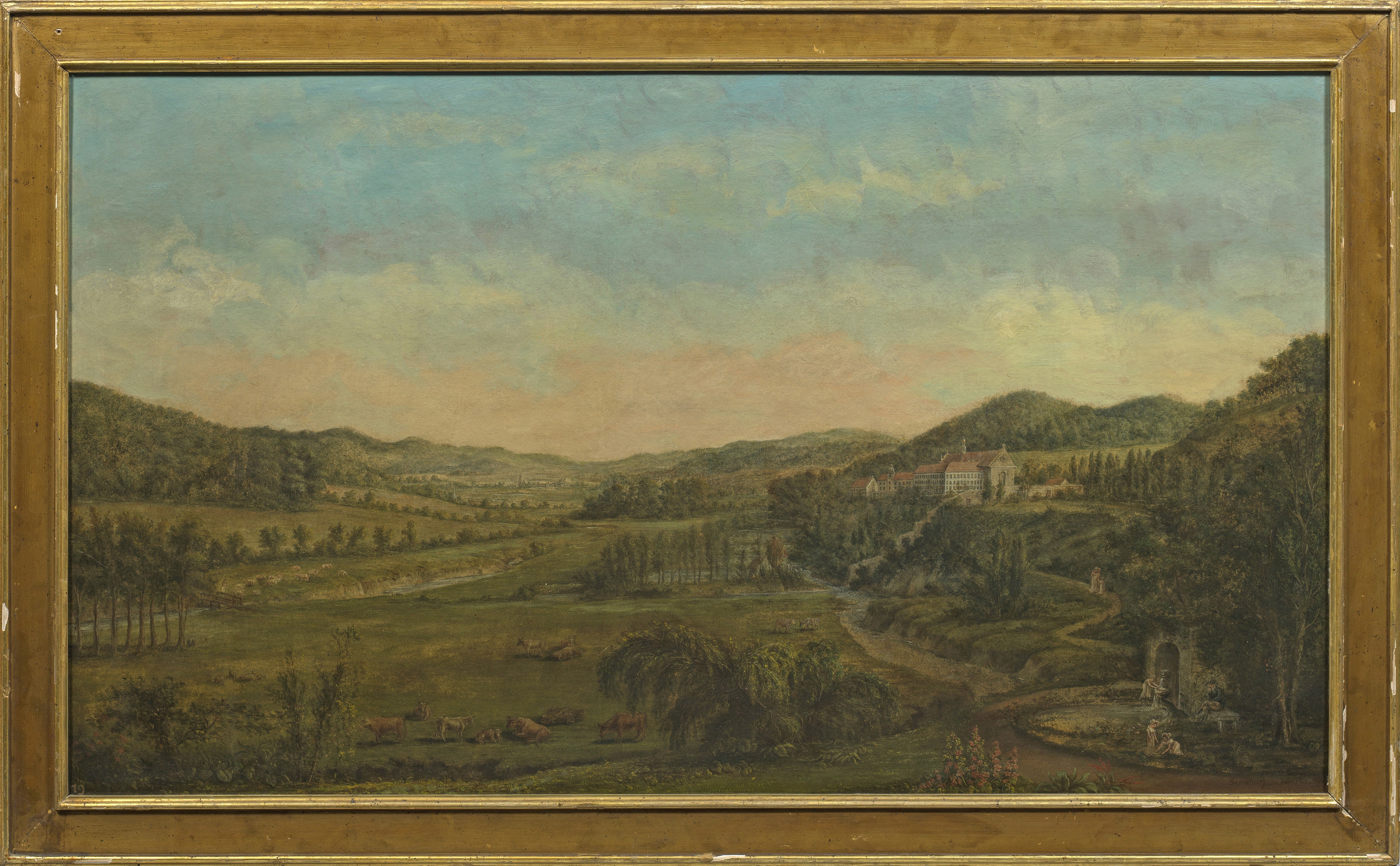 Artwork by Ernst Friedrich Herbert zu Munster, Ansicht der Derneburg vom Ziegelberge aus, Made of Oil on canvas, laid down on masonite