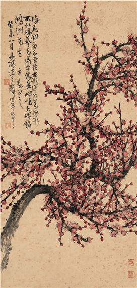 RED PRUNUS by Wang Jilin, 1943