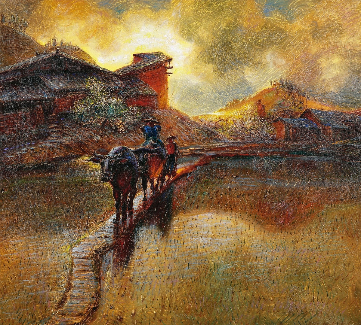 Luo Zhongli | Returning from Herding (1999) | MutualArt