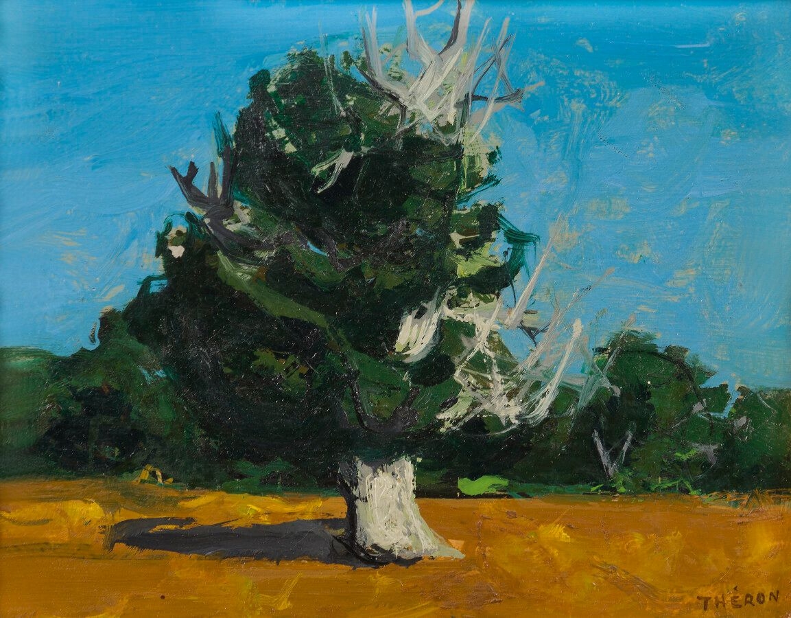 Artwork by Pierre Theron, Le grand chêne; Dans les champs, Made of Oil on cardboard (2)