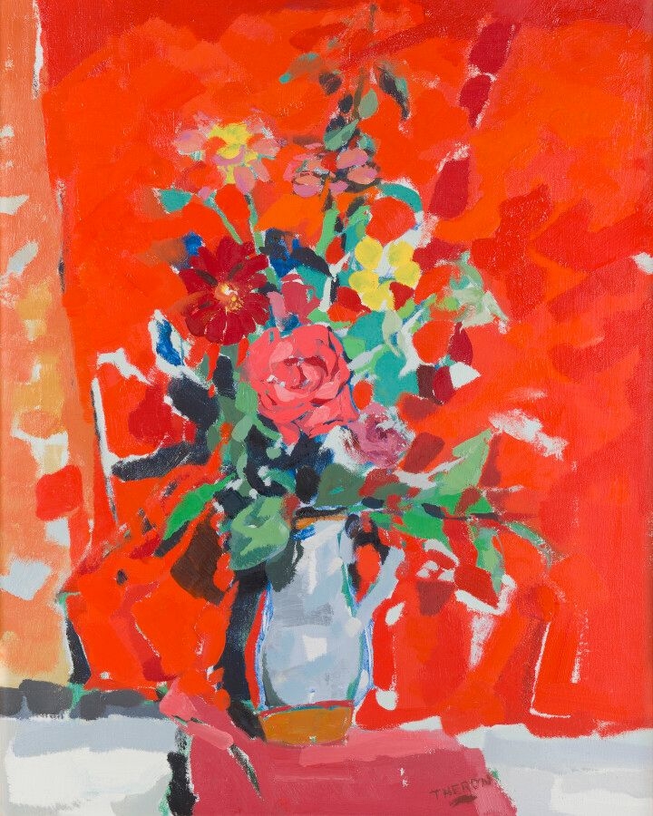 Artwork by Pierre Theron, La Rose d'Août, Made of oil on canvas