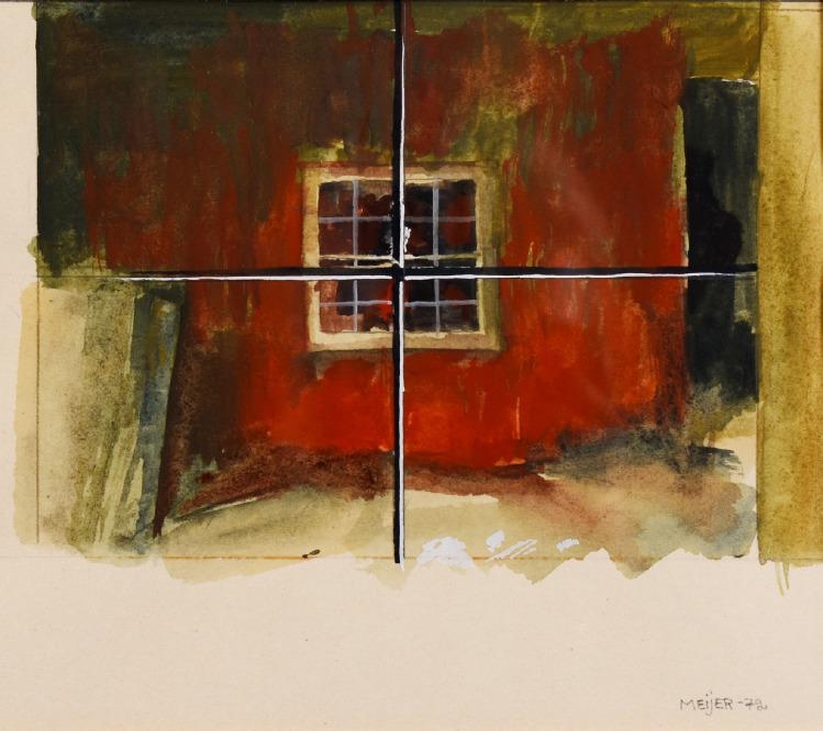 Artwork by Sture Meijer, Motif of a house, Made of Watercolor on paper