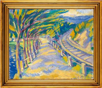 Landscape with railway tracks - Emil Artur Pittermann