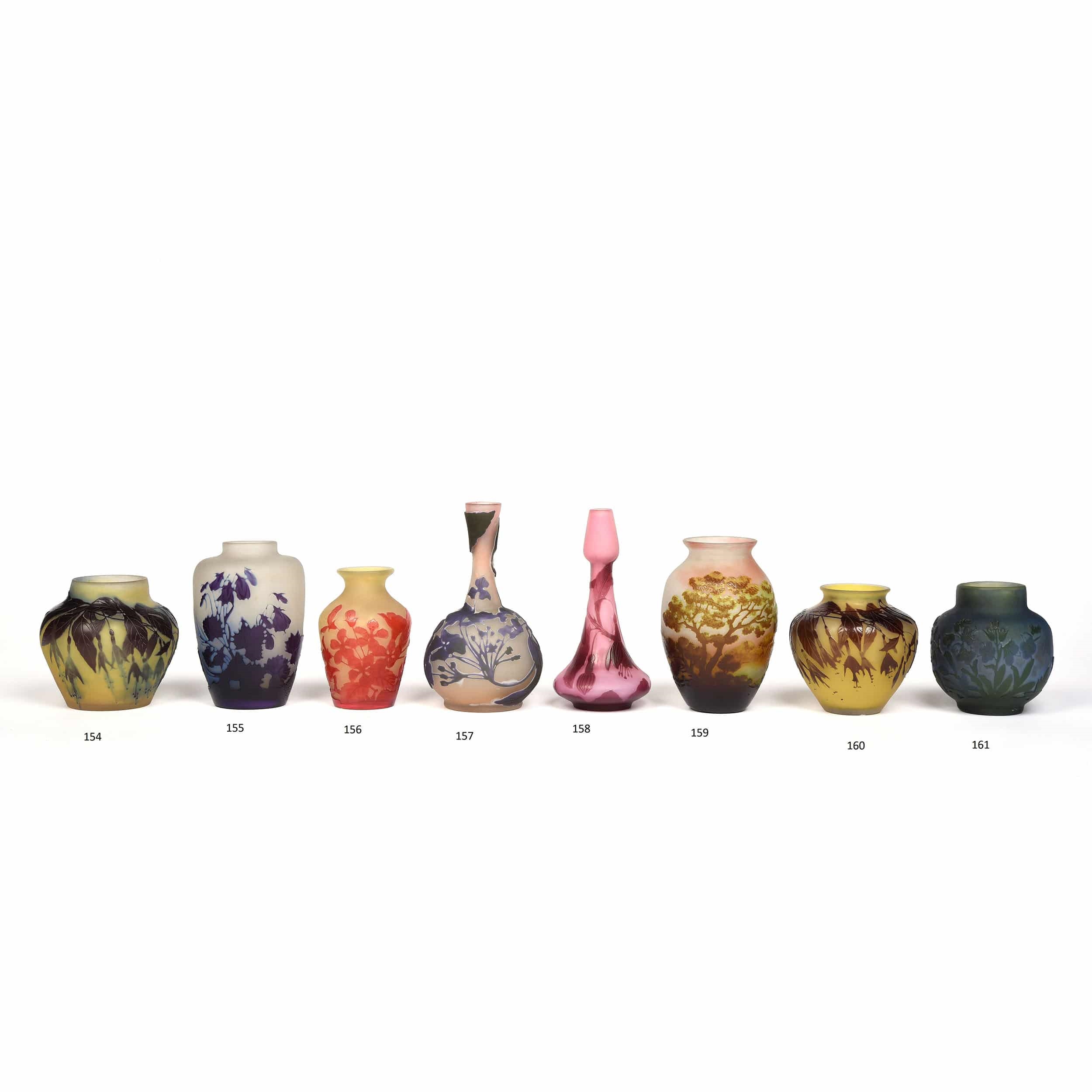 Gallé vase decorated with red roses
