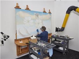 Damaged O'Keeffe Painting on Display Again After Restoration