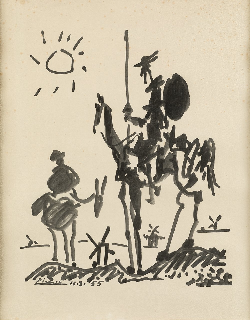 "Don Quijote y Sancho" by Pablo Picasso, 1955