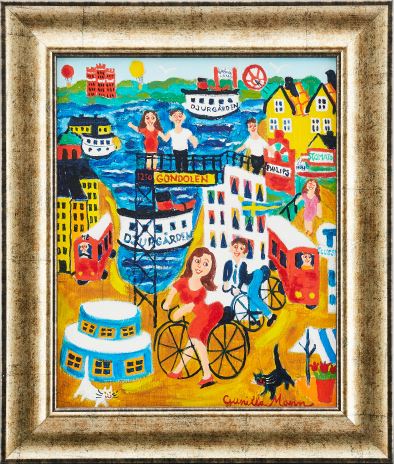 "Cykelglädje vid Slussen". by Gunilla Mann