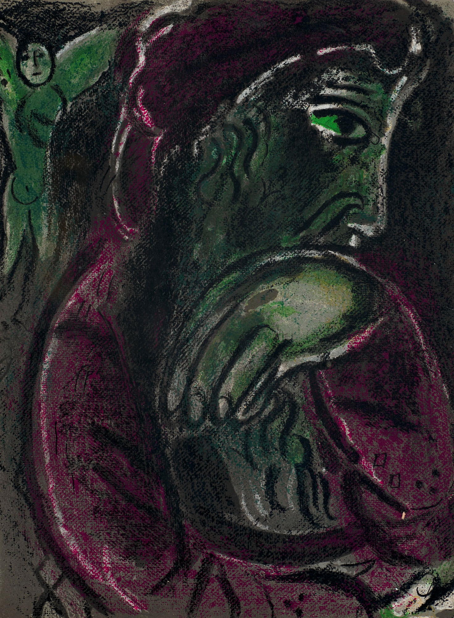 Hiob in der Verzweiflung by Marc Chagall, 1960