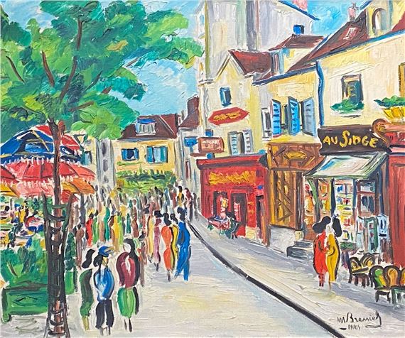 Parisian Street Scene by Maurice Brenier Rousseau