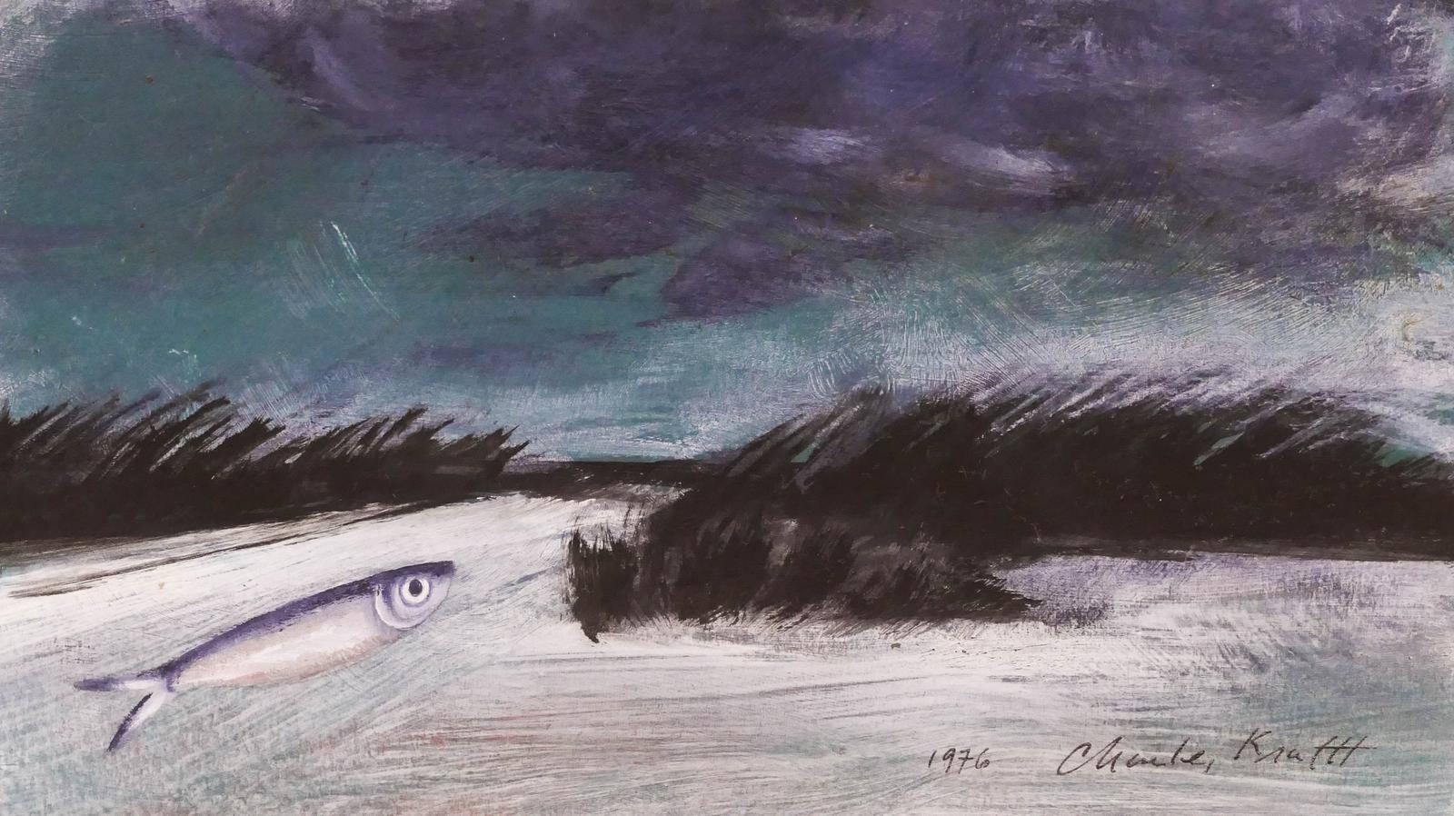 Artwork by Charles Krafft, SKAGIT LANDSCAPE WITH HERRING, Made of Tempera on Board