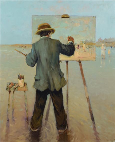 Self-portrait on the beach by Ken Moroney