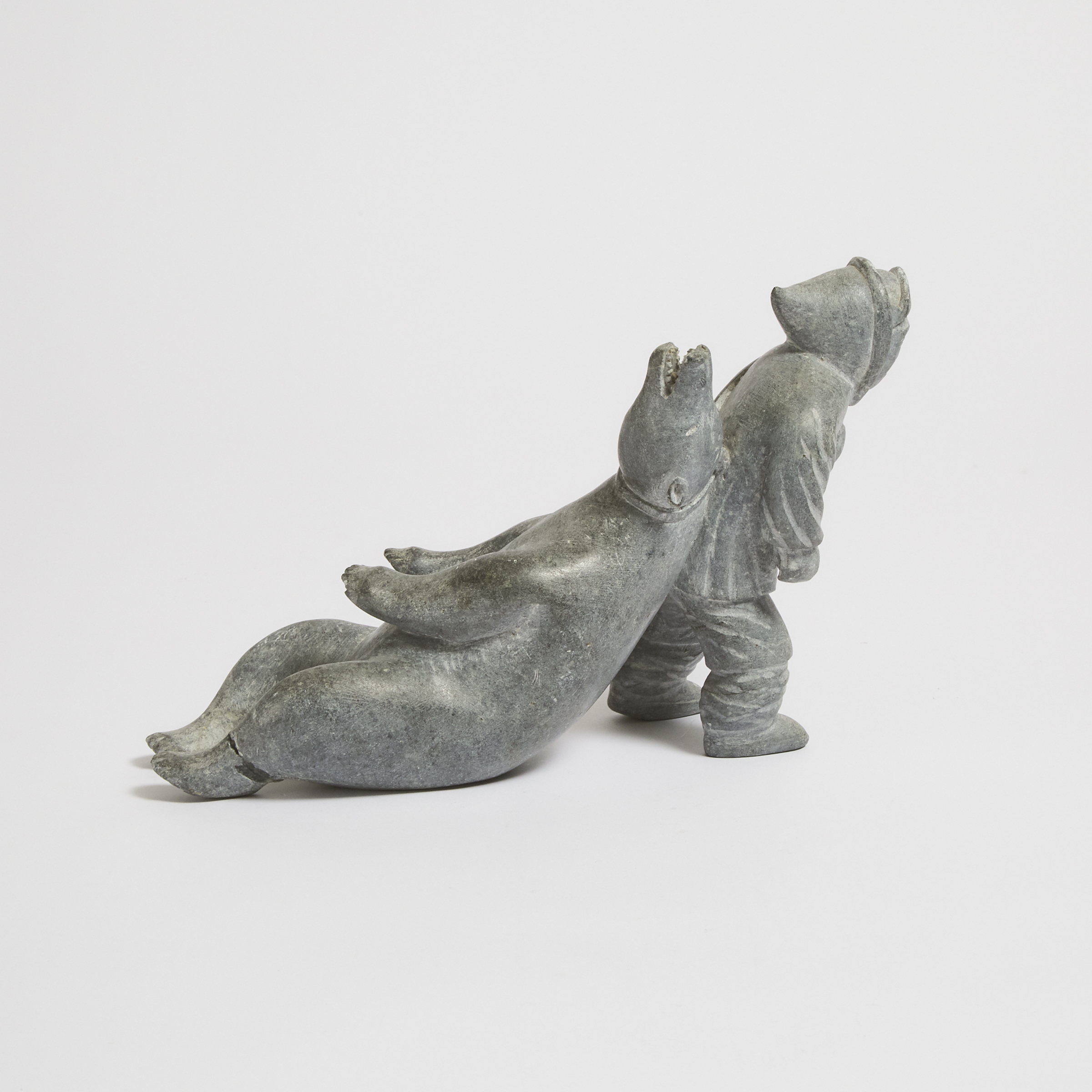 Johnny Issaja Papigatok HUNTER DRAGGING POLAR BEAR MutualArt