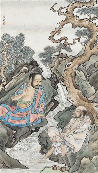 Luohan in Coversation by Huang Jun