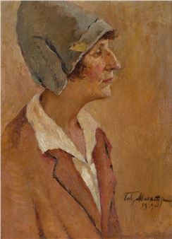 Portrait of poet Anna Akhmatova - Gavriil Petrovich Makaturin