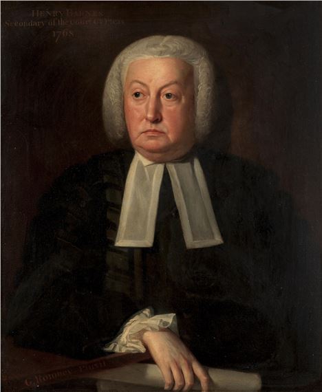 Portrait of Henry Barnes (1702-1793), known as 'Secondary Barnes', Clerk of the Errors in the Court of Common Pleas by George Romney, 1768