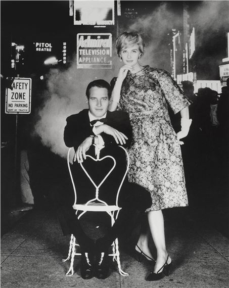 Paul Newman and Joanne Woodward, Times Square, NY by William Helburn, 1960