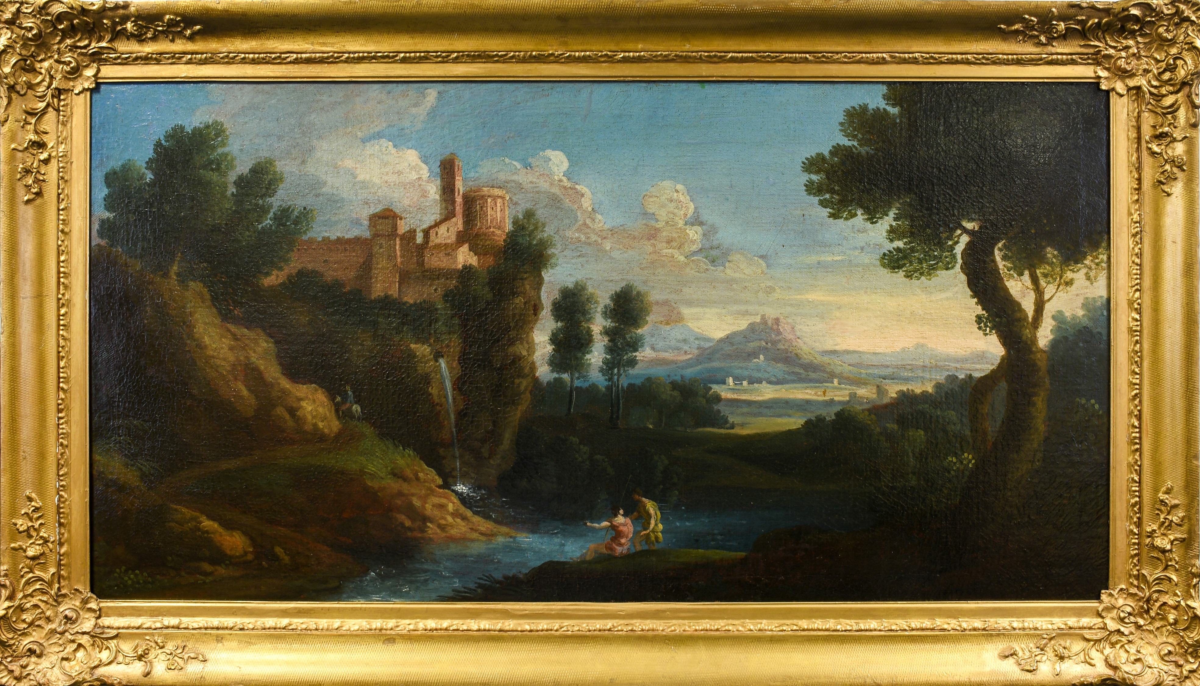Artwork by Nicolas Poussin, Classical figures in an Italianate landscape, Made of Oil on canvas