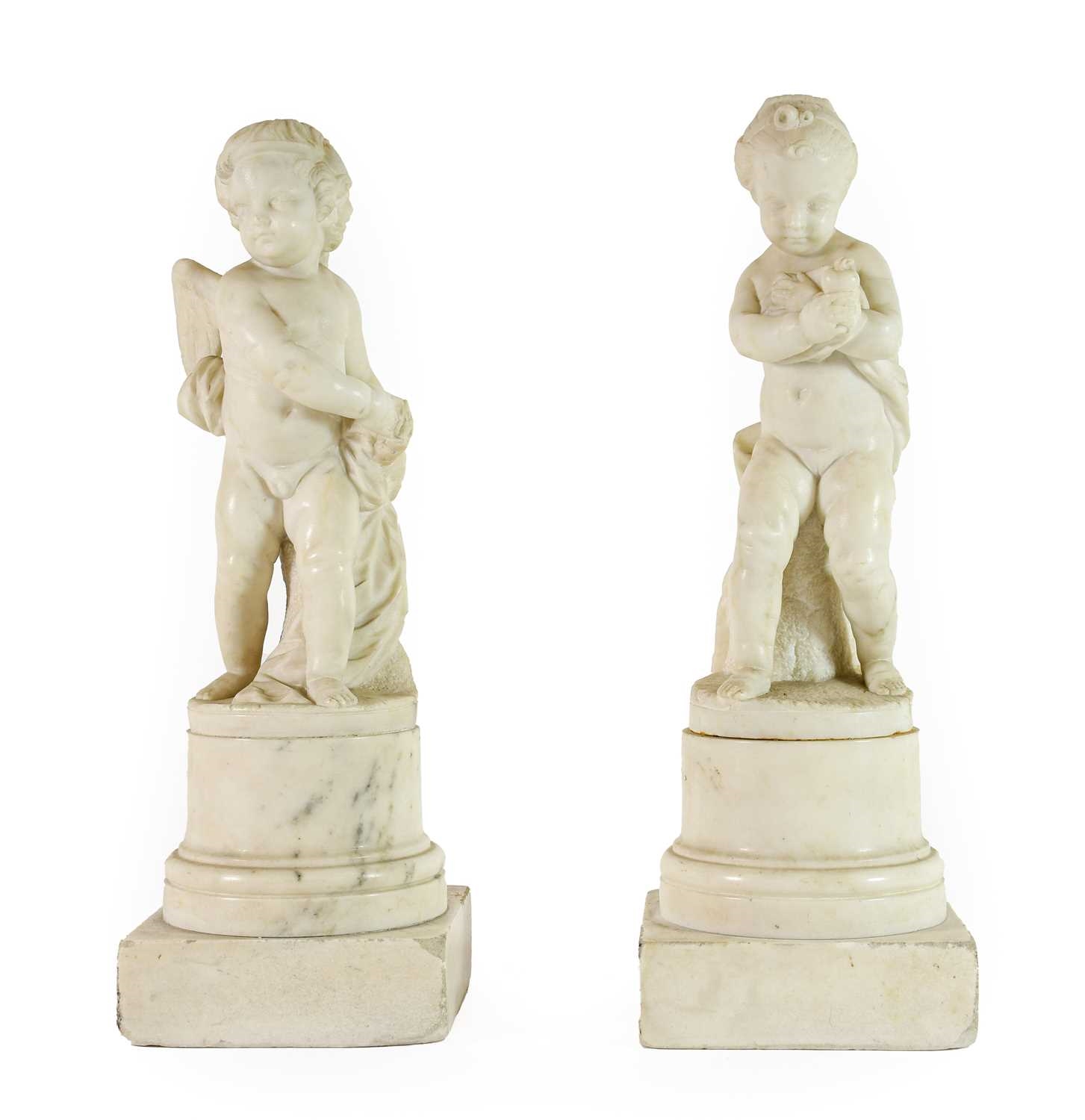 French School, 19th Century | A Pair of White Marble Figures of Cupid ...