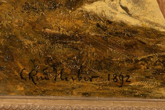 Artwork by Carl Rudolf Huber, Die Scafschur, Made of Oil on canvas