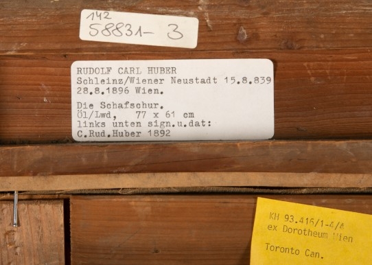 Artwork by Carl Rudolf Huber, Die Scafschur, Made of Oil on canvas