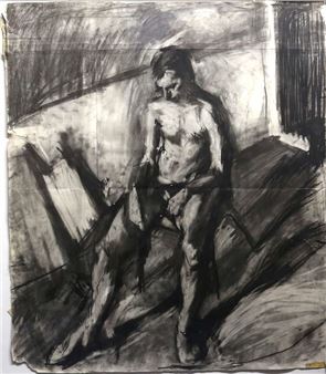 Study of a nude man sitting on a chair - James Lloyd