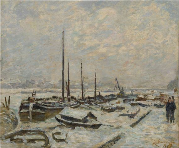 Berges de la seine à Paris, hiver by Armand Guillaumin, Executed in October 1879