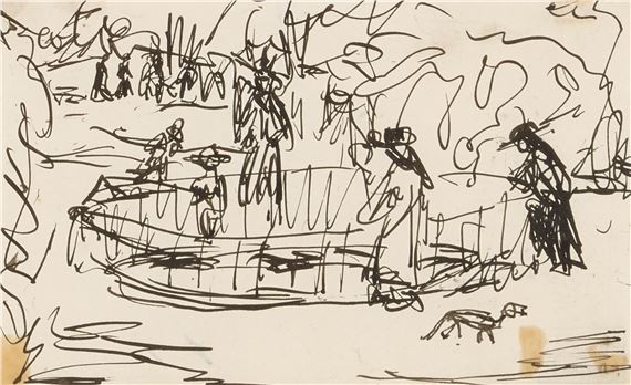 Menschen im Park by Ernst Ludwig Kirchner, Executed circa 1910