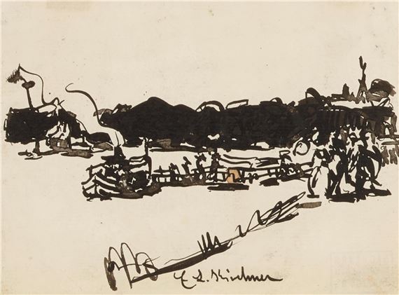 Dock by Ernst Ludwig Kirchner, Executed circa 1908