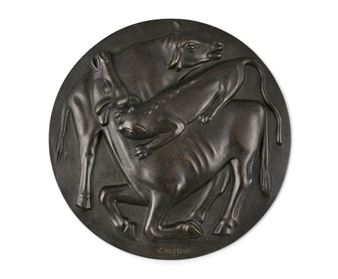 A tiger attacking a cow - Virgino Pessina