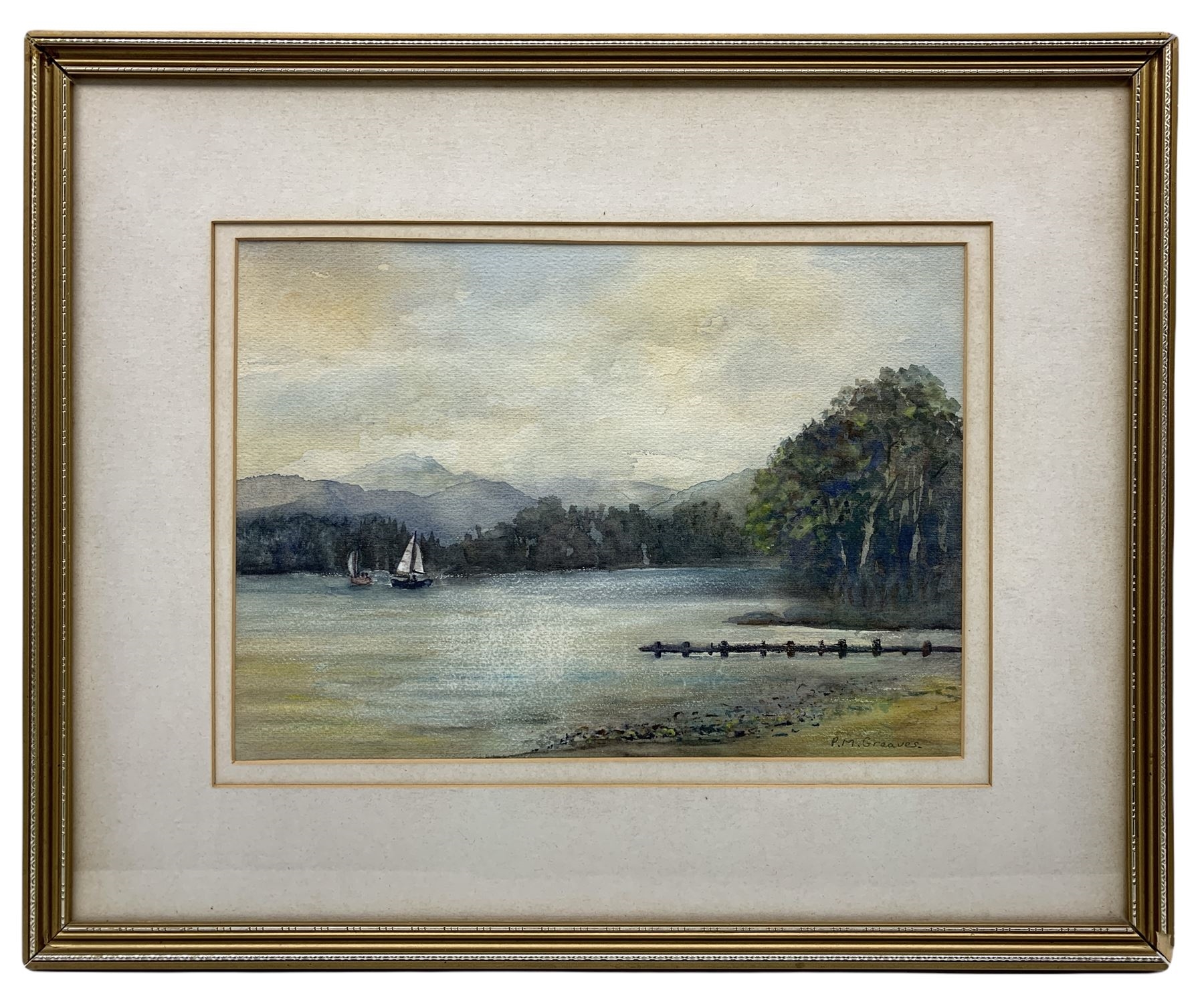 Artwork by Pam Greaves, Windermere from Waterhead, Made of watercolour