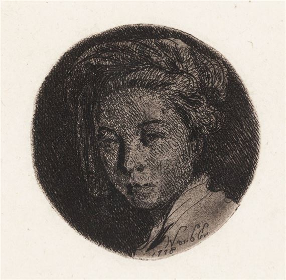 Głowa kobieca w zawoju by Jean-Pierre Norblin de La Gourdaine, 1778