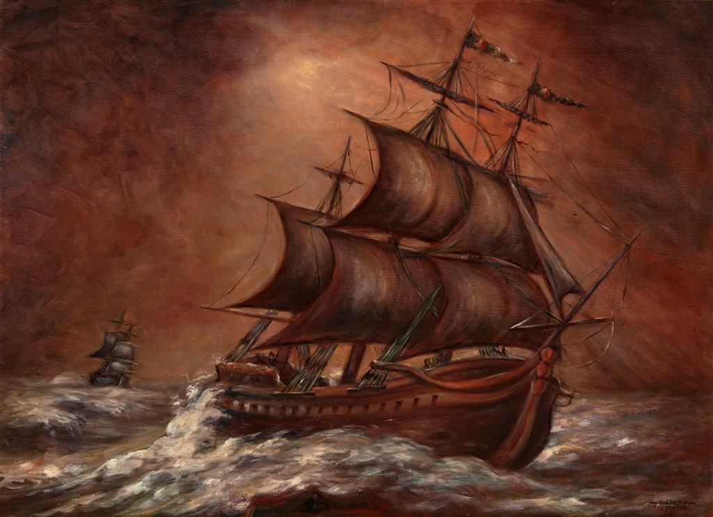 Hungarian School, 20th Century | Sloop on Rough Seas (1981) | MutualArt