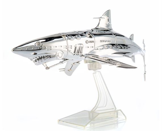 その他 SHARK X HAJIME SORAYAMA 100%&400% SILVER Hajime Sorayama | Shark (Silver) (2021) | MutualArt